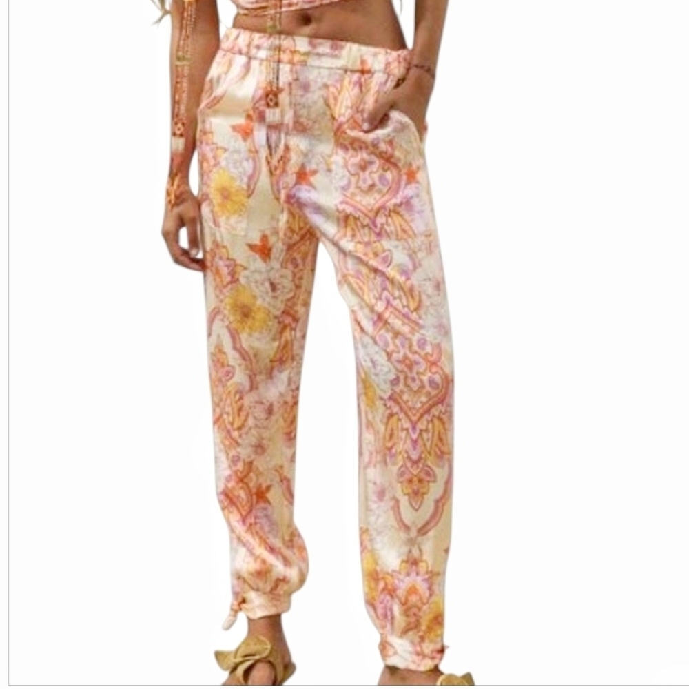 Zara Sasha Pant Exotic Satin Loungewear Asian Inspired Design SX